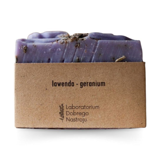 Laboratorium Dobrego Nastroju Naturalne mydło rzemieślnicze lawenda-geranium 100 g