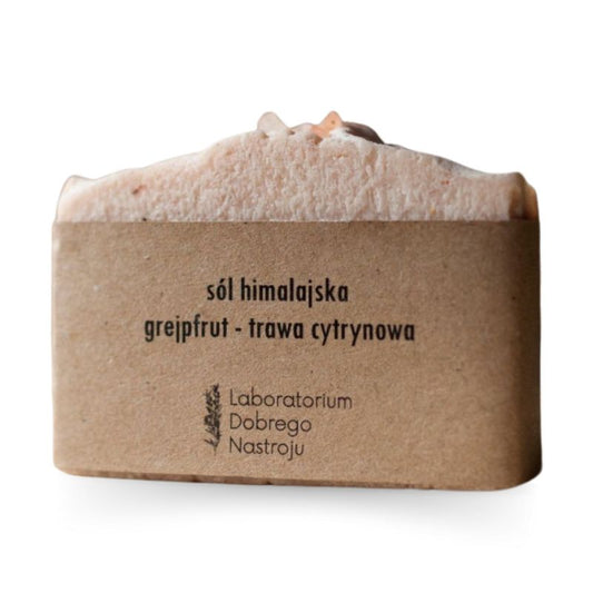 Laboratorium Dobrego Nastroju Naturalne mydło rzemieślnicze sól himalajska grejpfrut-trawa cytrynowa 100 g